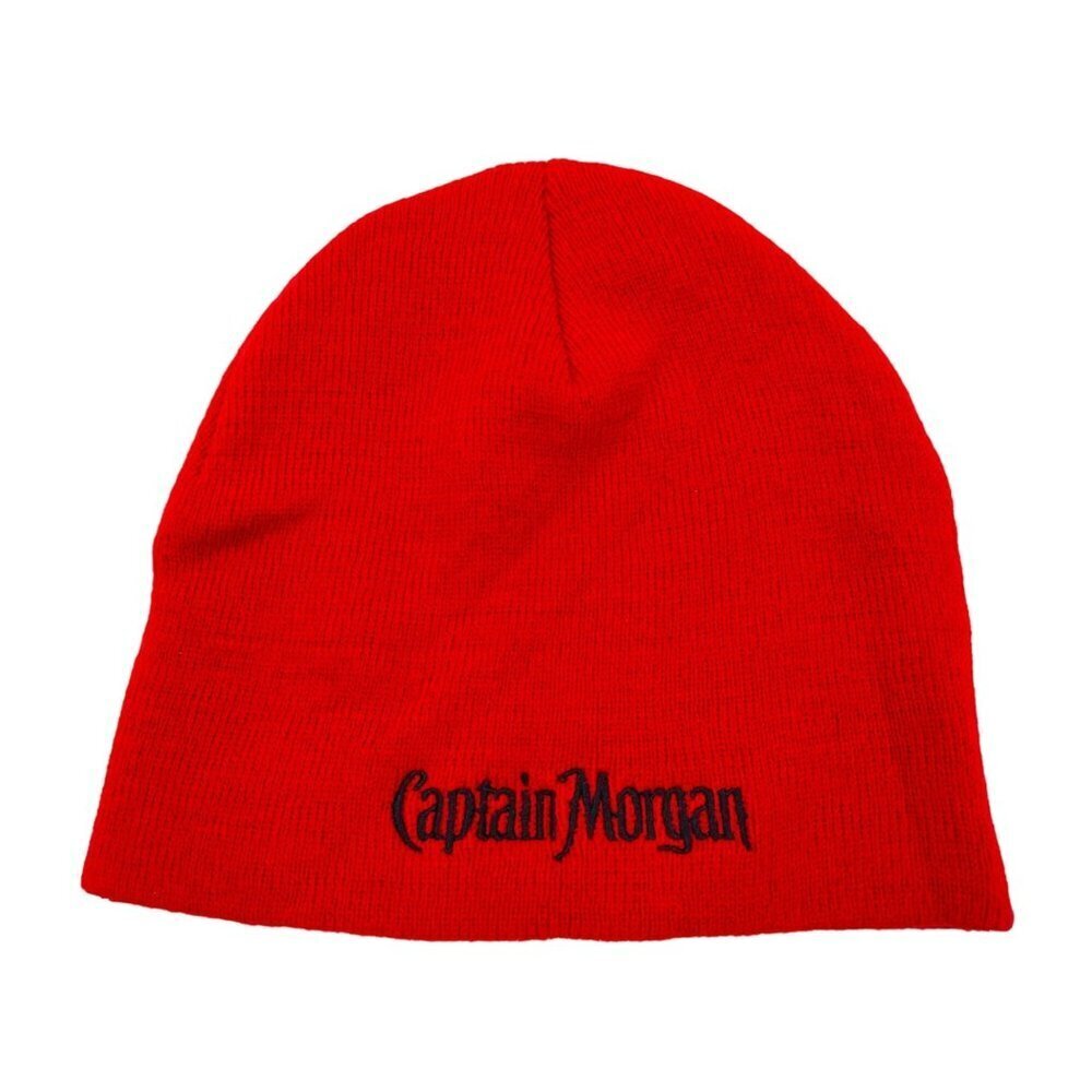 Captain Morgan Knit Beanie Hat Embroidered Spell Out Logo Quake City Caps